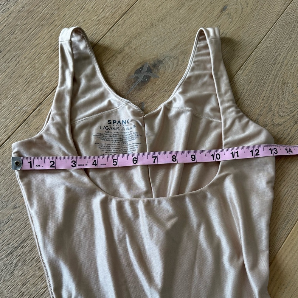 SPANX Nude Open Bust Mid-thigh Bodysuit Shape wear Large - Picture 6 of 7